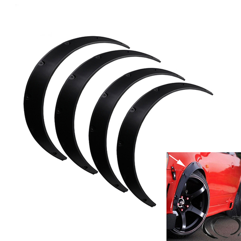 عالمي أسود ABS 4 قطع الحاجز مشاعل قوس العجلة الحاجب حامي / واقيات الطين سيارة الحاجز مشاعل